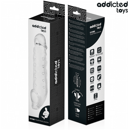 Addicted toys - estensione pene trasparente taglia s 23 cm