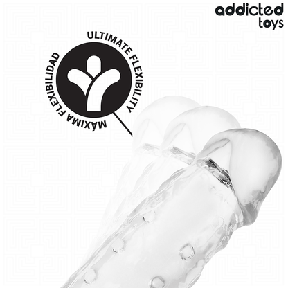 Addicted toys - guaina per pene trasparente taglia m 27 cm