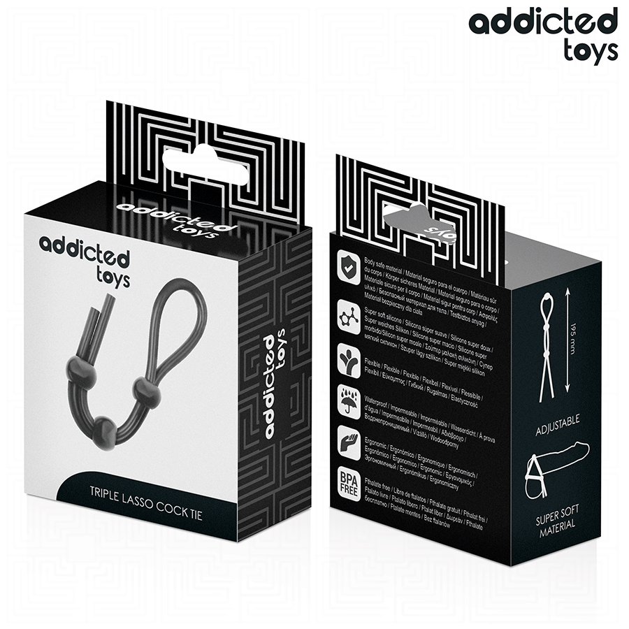 Addicted toys - corda in silicone per il pene a triplo anello