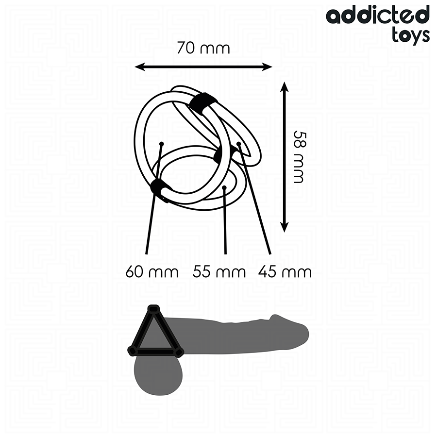 Addicted toys - anello per pene triplo