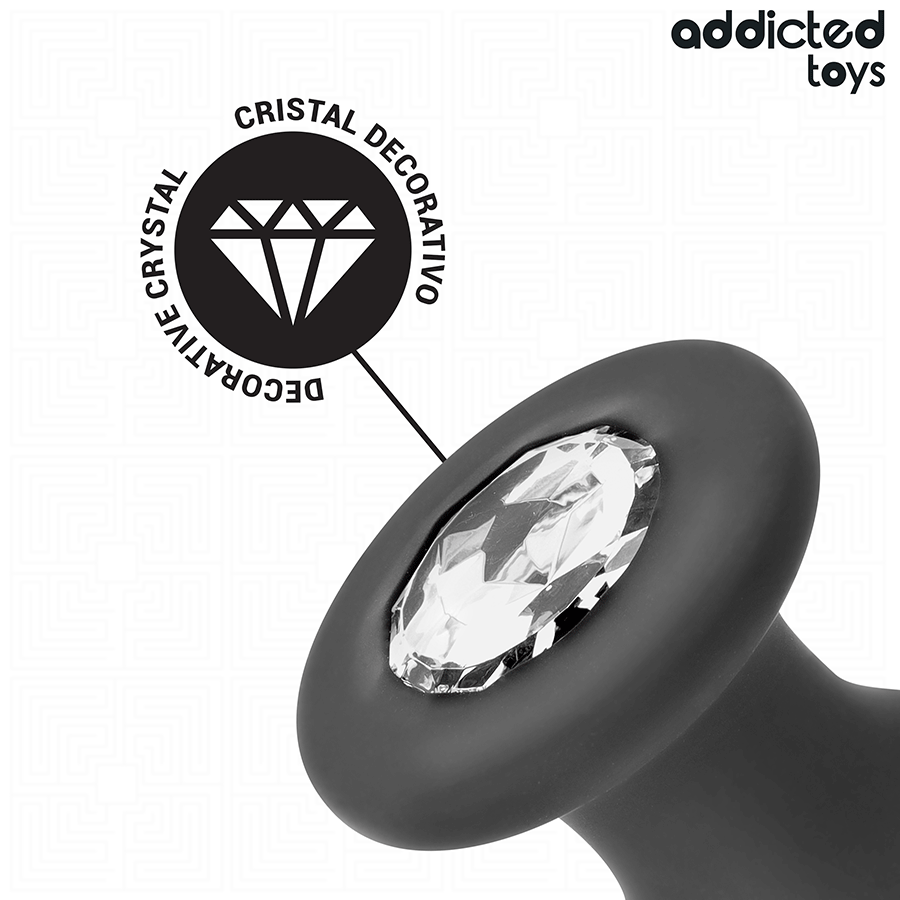 Addicted toys - plug anale con gioiello taglia m 10,4 cm