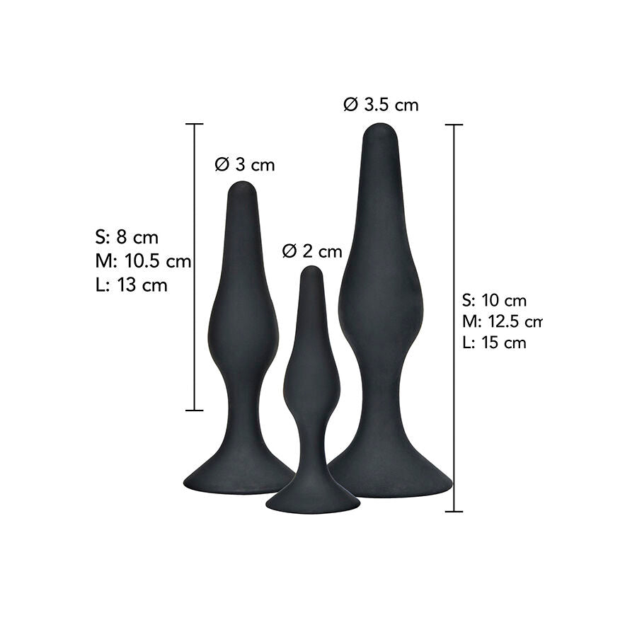 Toyjoy - anal play curvy companions plug anale 3 pezzi nero