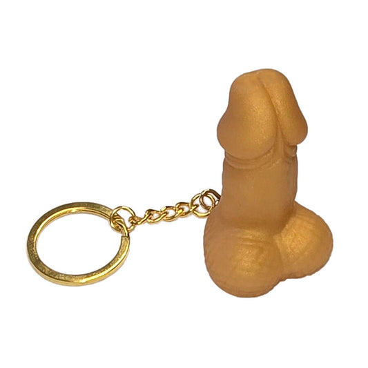 Diablo picante - portachiavi a forma di pene con fischio color oro