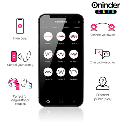 Oninder cute - uovo in silicone con vibro-onda e piacere - app gratuita in tutto il mondo