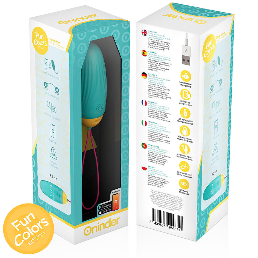 Oninder cute - uovo vibro-rotante in silicone con gemma per amore e piacere - app gratuita in tutto il mondo