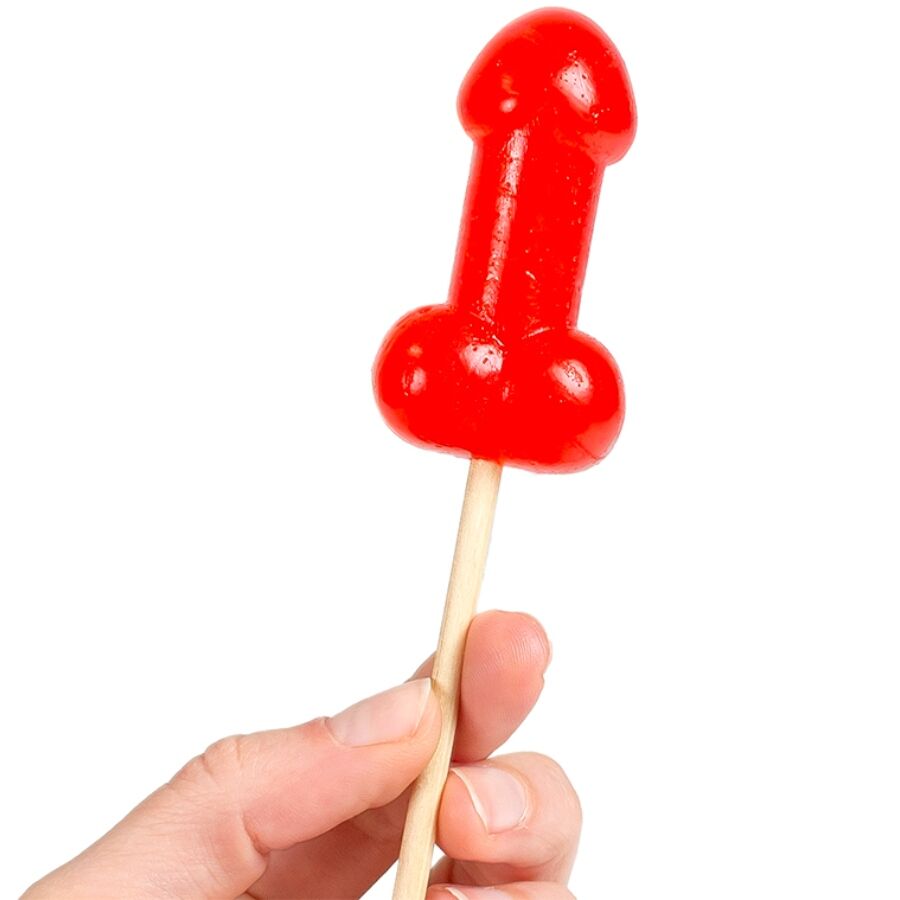 Secretplay - lecca-lecca a forma di pene di caramella alla ciliegia con effetto calore piccante
