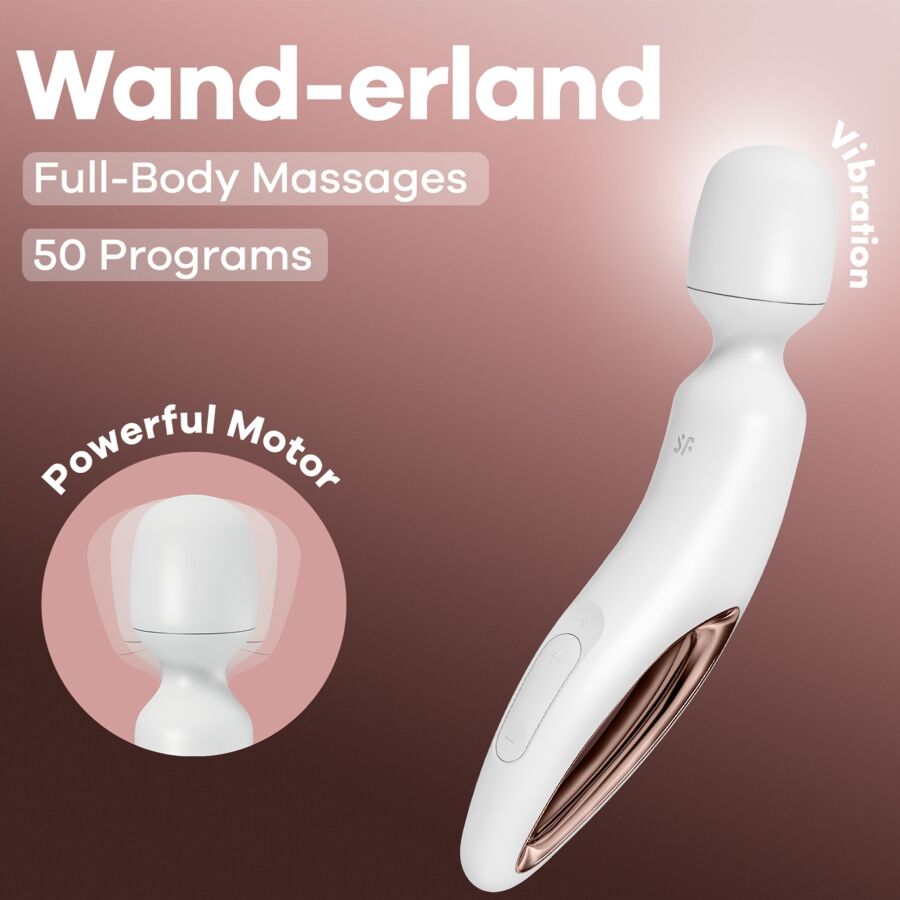 SATISFYER - BAGUETTE VIBRANTE MASSEUSE ERLAND BLANC