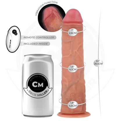 Dildo Realistico Cock Miller 8 vibrante con ventosa e telecomando Carne 20,5 cm