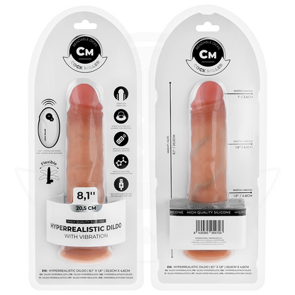 Dildo Realistico Cock Miller 8 vibrante con ventosa e telecomando Carne 20,5 cm