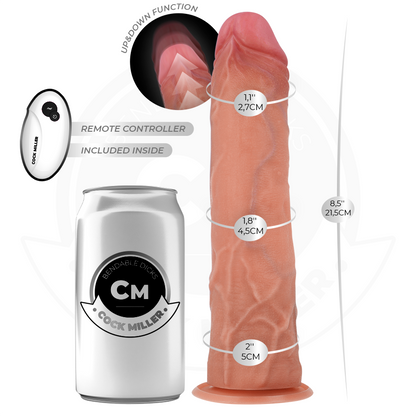 Cock Miller - gode ceinture hyperréaliste avec ventouse et fonction de poussée télécommandée 21,5 cm