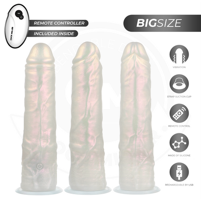 Cock miller - dildo con ventosa, luci e vibrazione con telecomando bianco 21,5 cm
