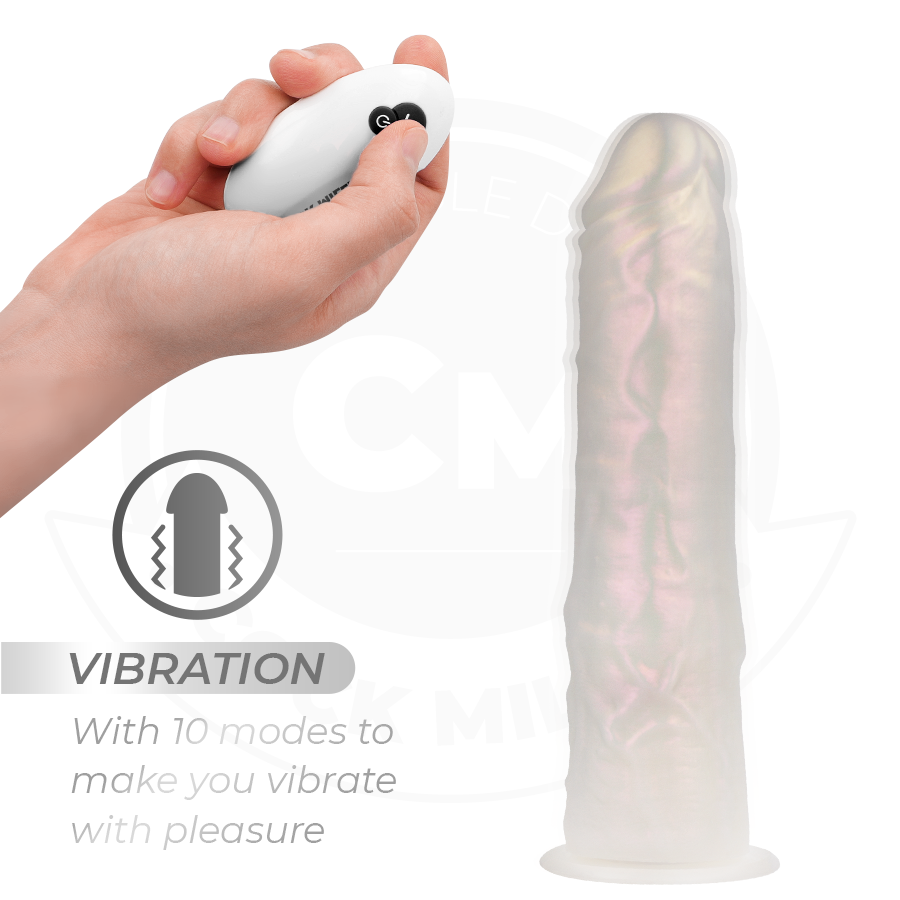 Coq Miller - gode avec ventouse, lumières et vibration avec télécommande blanc 19,5 cm