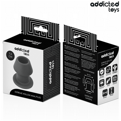 Addicted toys - extreme hollow anal plug taglia s 7,5 cm