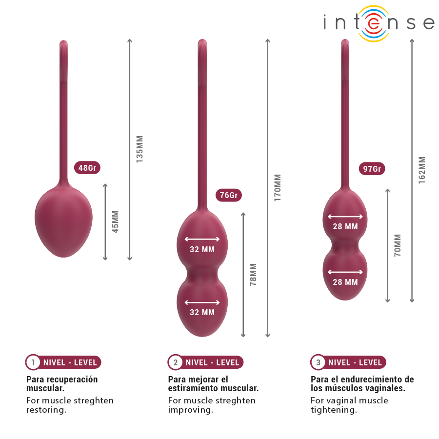 Intense - kit palline kegel charli bordeaux