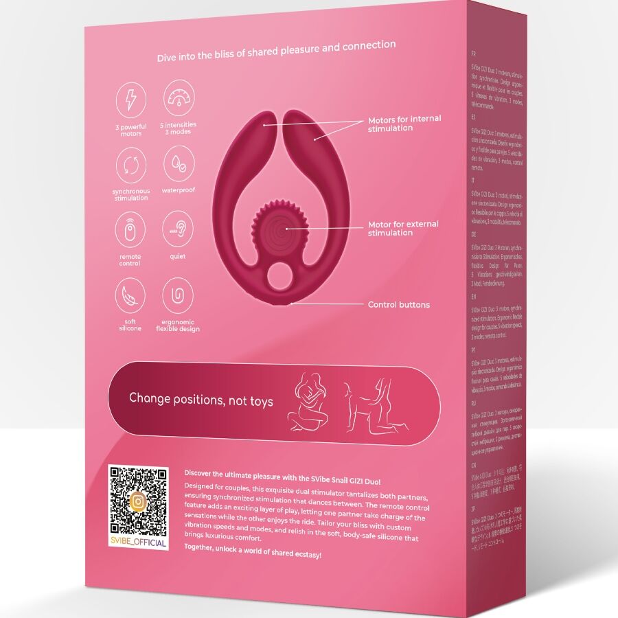 Snail vibe - gizi duo stimolatore di coppia telecomando bordeaux