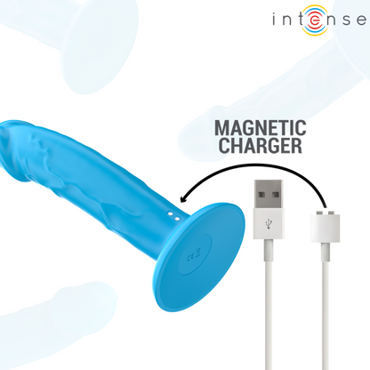 INTENSE - VIBREUR RÉALISTE PHOEBE 10 VIBRATIONS TÉLÉCOMMANDE BLEU