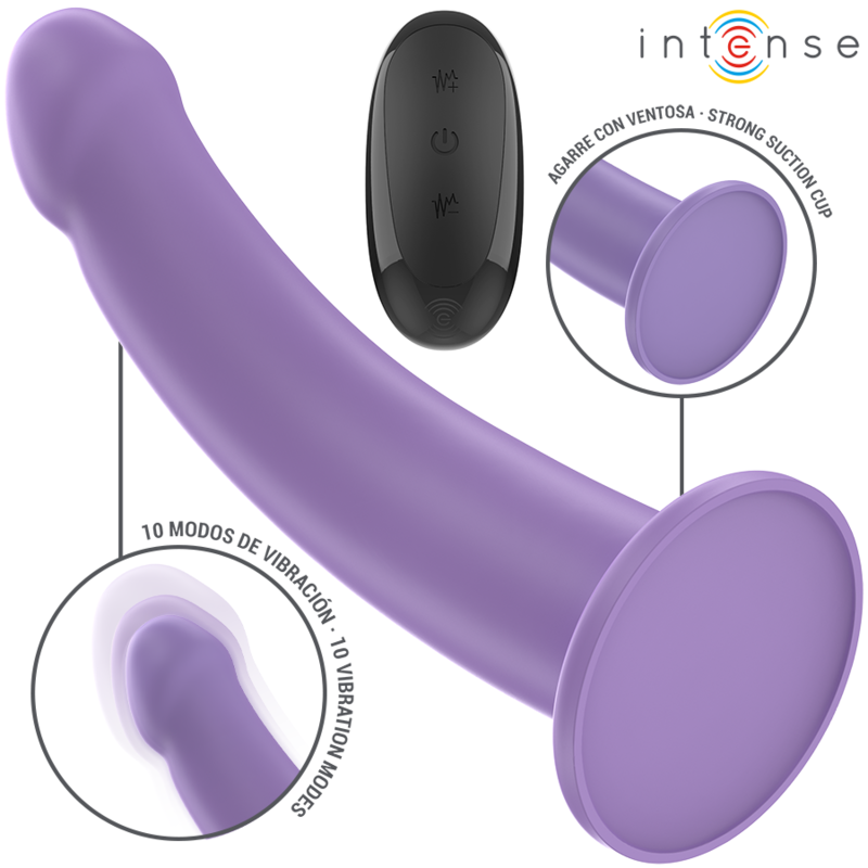 Intense - vibromasseur eddie 17,5 cm 10 vibrations violet télécommande
