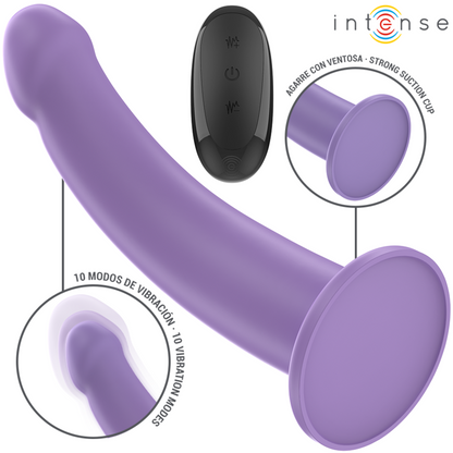 Intense - vibromasseur eddie 17,5 cm 10 vibrations violet télécommande