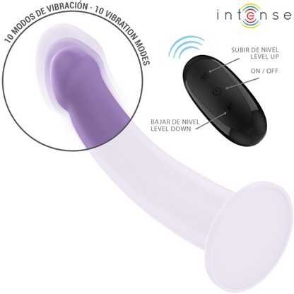 Intense - vibromasseur eddie 17,5 cm 10 vibrations violet télécommande
