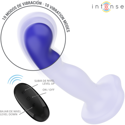 Intense - vibratore shorty con ventosa telecomando blu