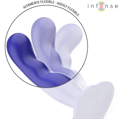 Intense - vibratore shorty con ventosa telecomando blu