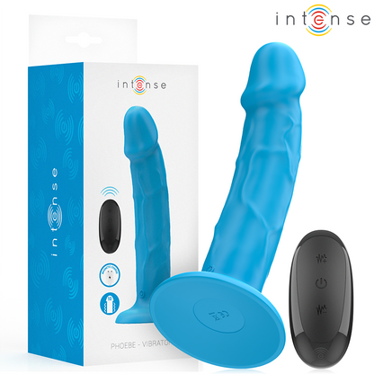 INTENSE - VIBREUR RÉALISTE PHOEBE 10 VIBRATIONS TÉLÉCOMMANDE BLEU