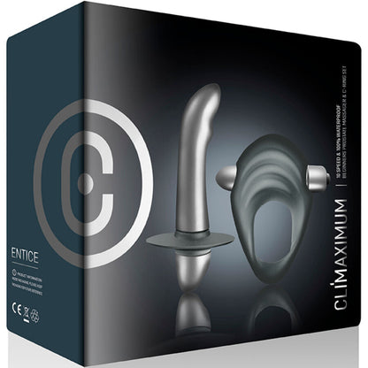 Climaximum - entice kit anello per il pene + vibratore per la prostata per principianti