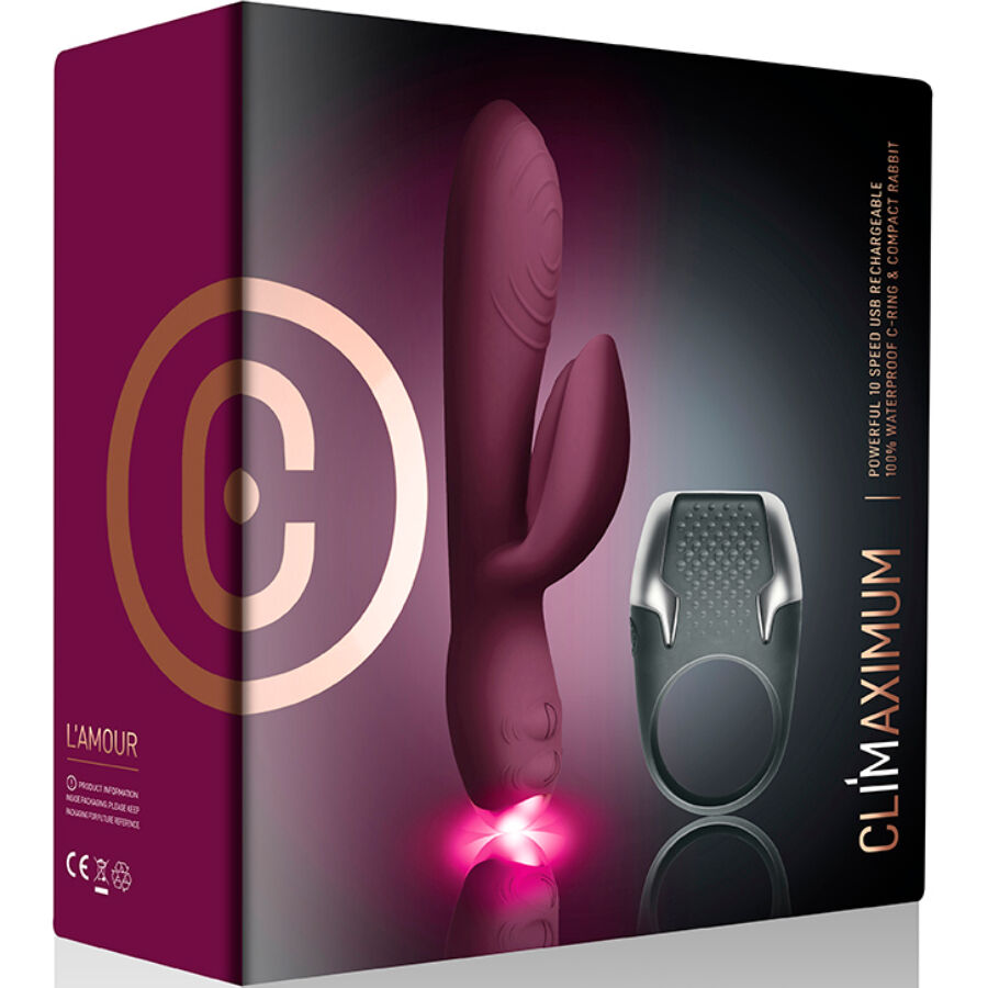 Climaximum - lamour kit vibratore coniglio + anello per il pene a led