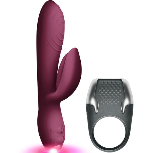 Climaximum - lamour kit vibratore coniglio + anello per il pene a led