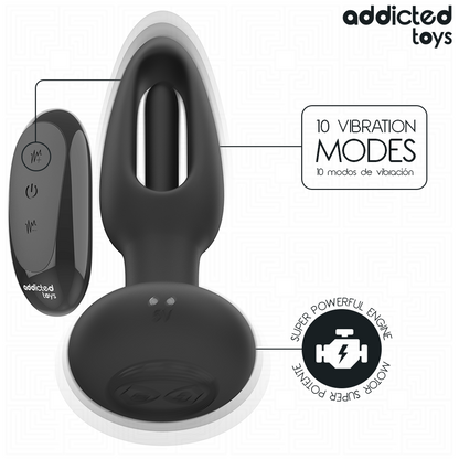 Addicted toys - plug anale con lingua vibrante e telecomando