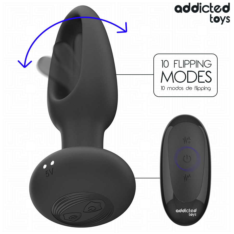 Addicted toys - plug anale con lingua vibrante e telecomando
