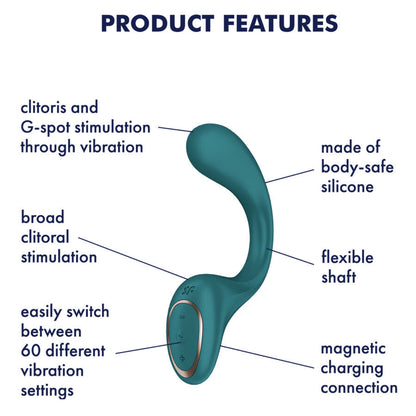 SATISFYER - G PER FODDES 2 VIBRATORE CONIGLIO VERDE BOTTIGLIA