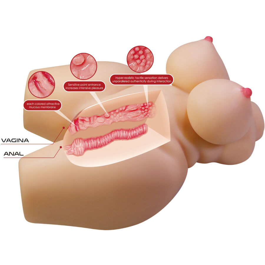 Crazy bull - grace torso femminile realistico vagina e anale 7,5 kg