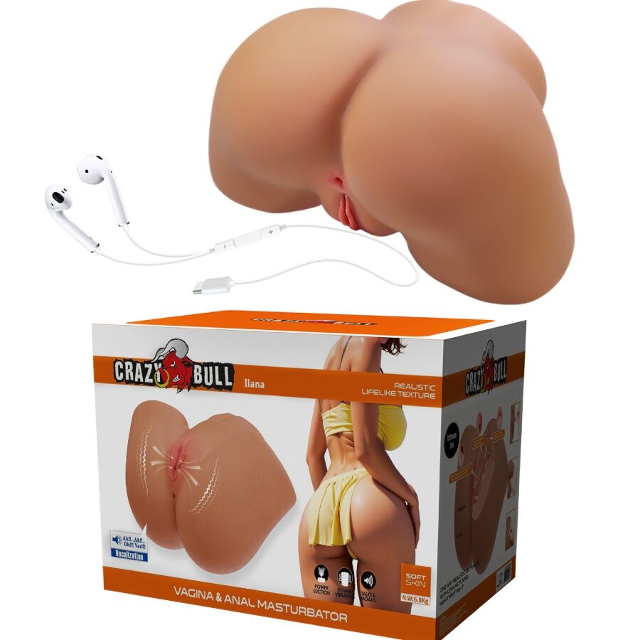 Crazy bull - ilana vibratore e succhiatore realistico per polso femminile con suono 6,8 kg