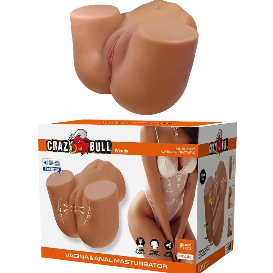 Crazy bull - wendy vibratore e succhiatore realistico per polso femminile con suono 11 kg