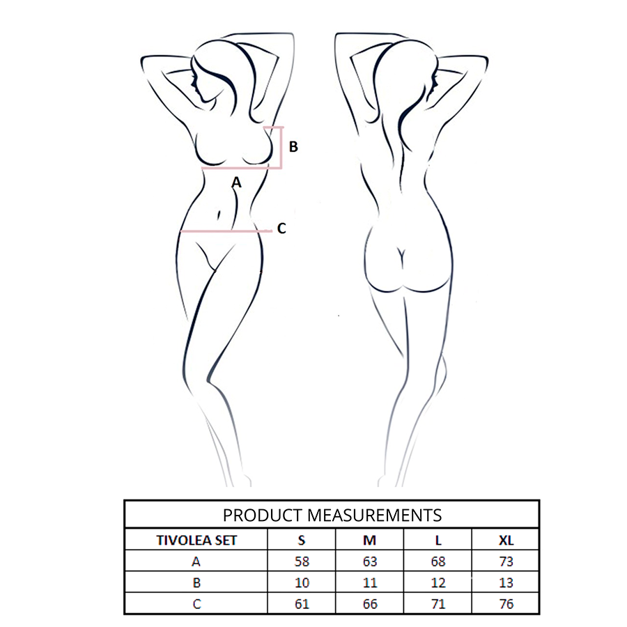 Passion - tivolea reggiseno + perizoma nero l/xl