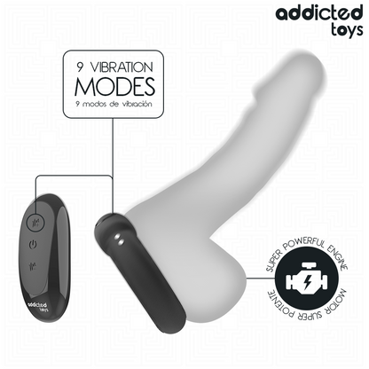 Addicted toys - anello per il pene vibrante con effetto riscaldante e telecomando