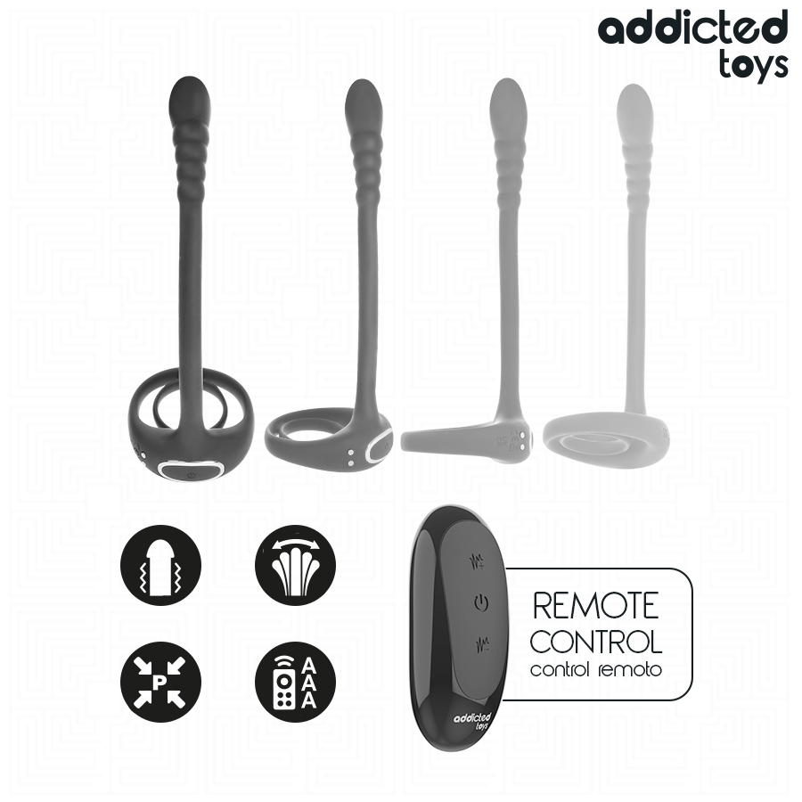 Addicted toys - anello vibrante per il pene con telecomando p-spot