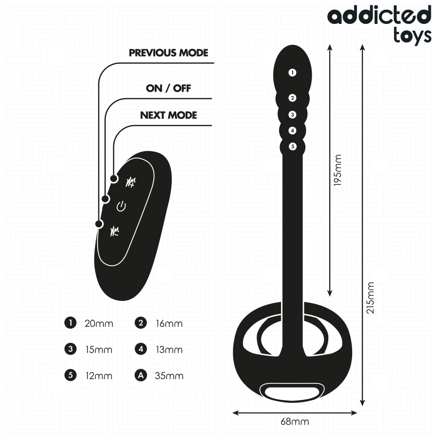 Addicted toys - anello vibrante per il pene con telecomando p-spot