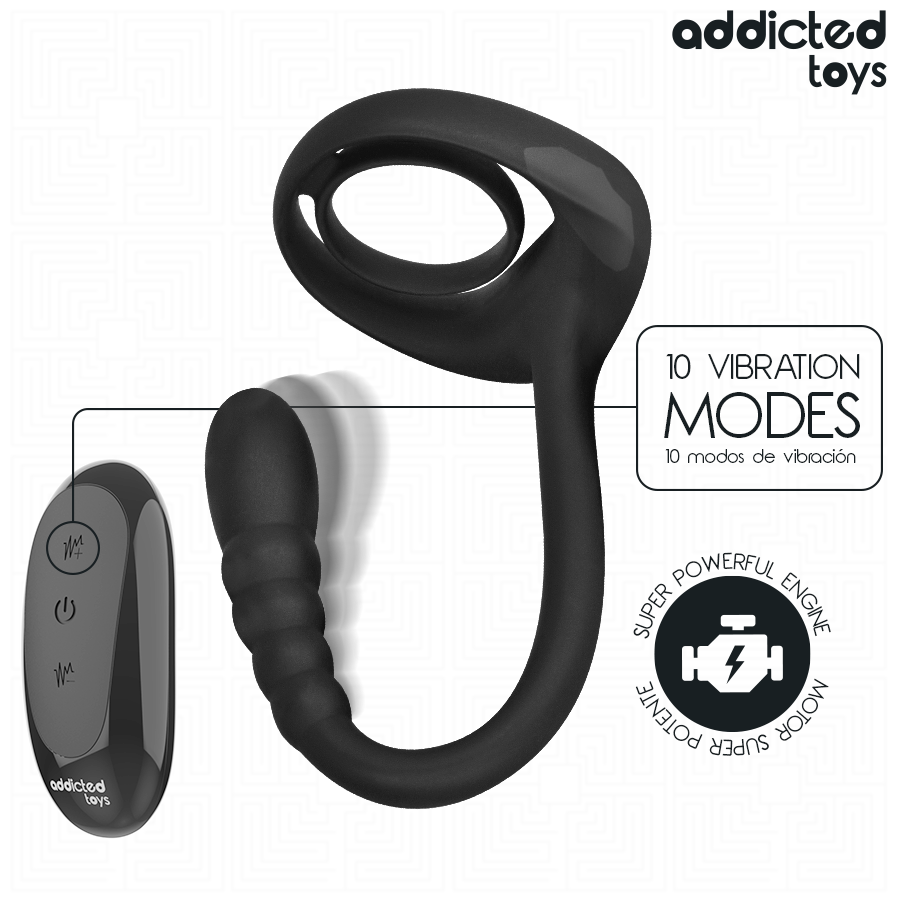 Addicted toys - anello vibrante per il pene con telecomando p-spot
