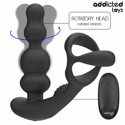 Addicted toys - massaggiatore prostatico rotante con telecomando