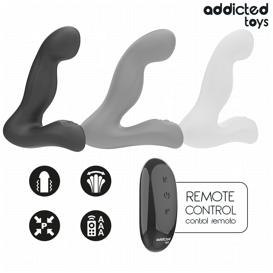 Addicted toys - massaggiatore prostatico oscillante con telecomando in modalità pulsazione