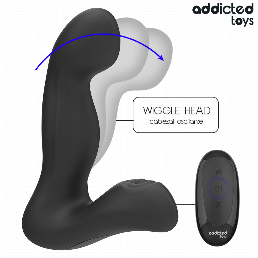 Addicted toys - massaggiatore prostatico oscillante con telecomando in modalità pulsazione