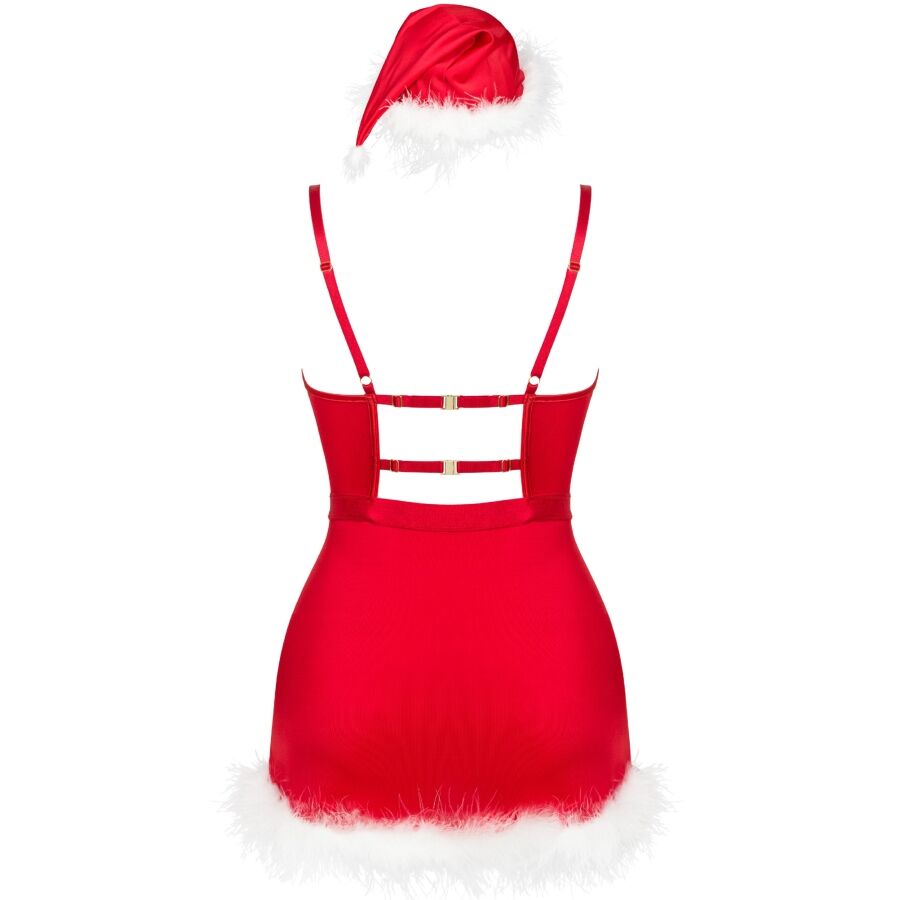 Livco corsetti fashion - agethe lc 90607 chemise + perizoma + cappello di natale l/xl