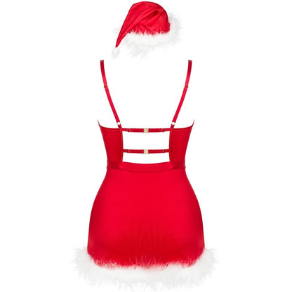 Livco corsetti fashion - agethe lc 90607 chemise + perizoma + cappello di natale l/xl