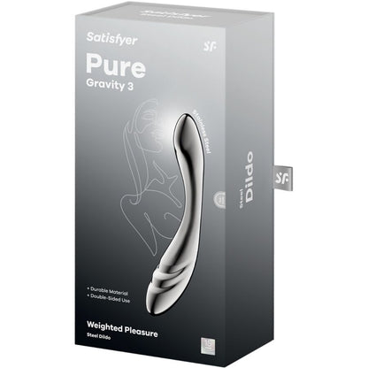 Satisfyer - dildo a doppia estremità in acciaio inox pure gravity 3