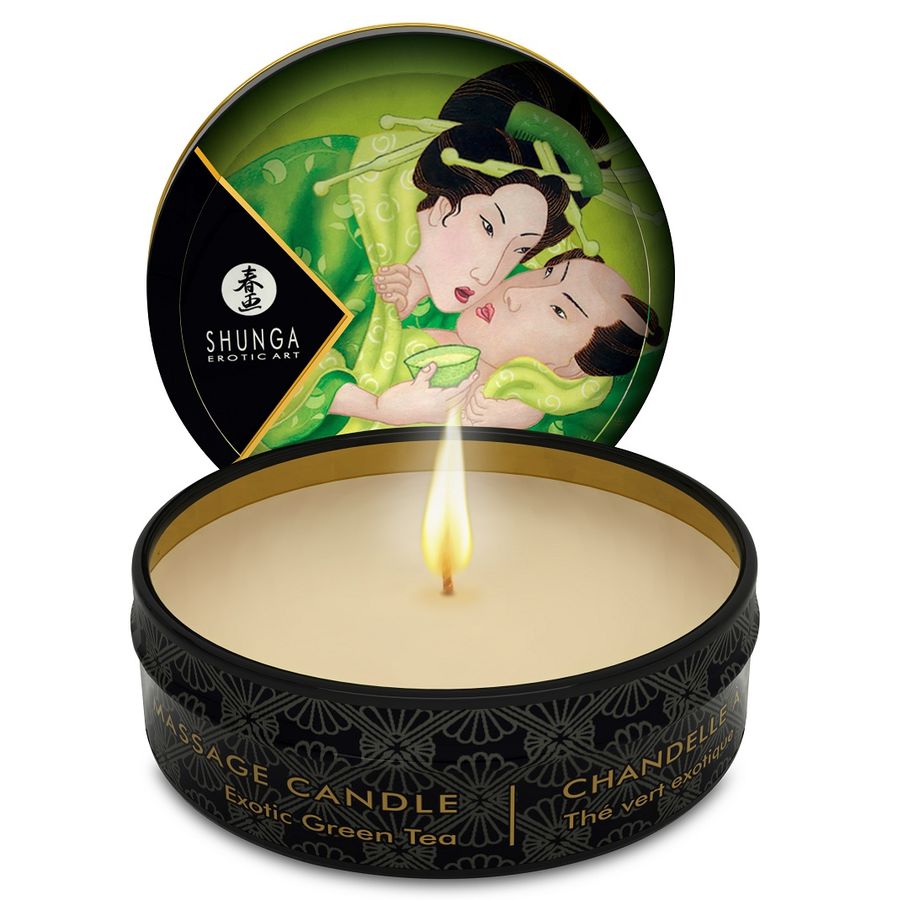 Mini-câlin à la bougie de massage thé vert exotique