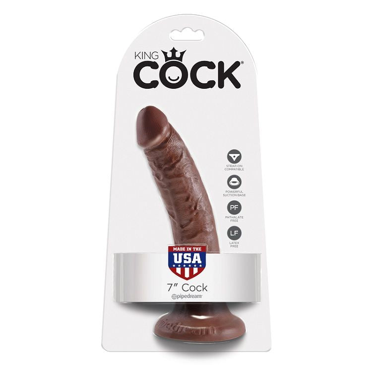 Bite de roi 7" pénis noir 17,8 cm