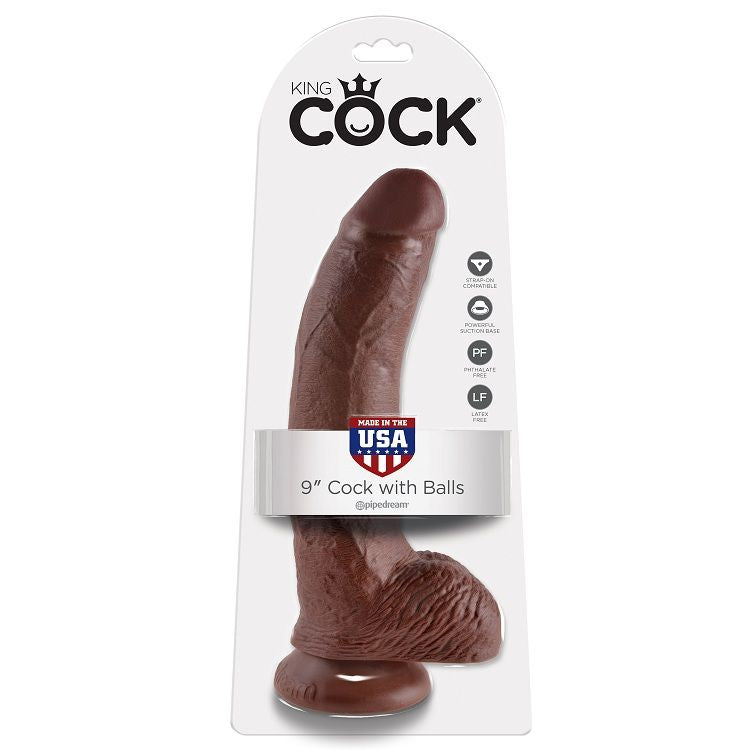 King Cock 9" pénis réaliste marron 22.9cm