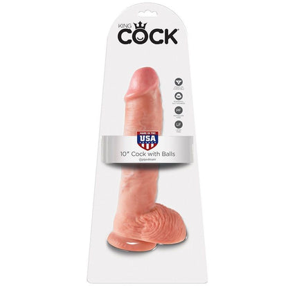 King cock 10 "cock carne con palline 25,4 cm